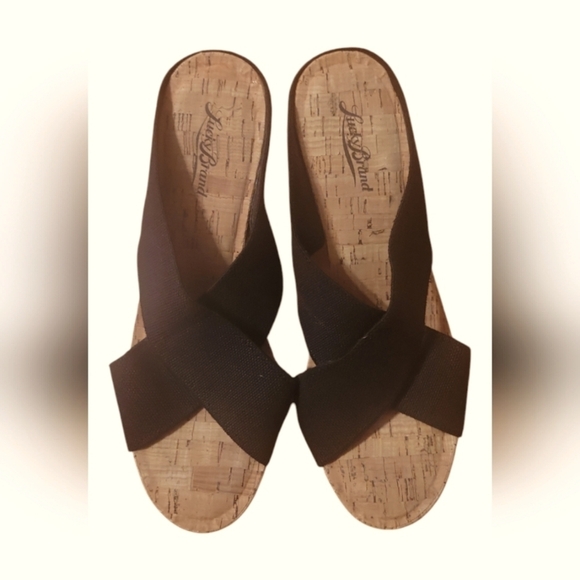 Lucky Brand Womens Miller Wedge Platform Slip On Cork Black Sandals 9M /39 - Picture 7 of 9